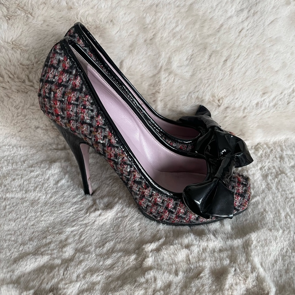 Red Valentino Tweed Bow Heels